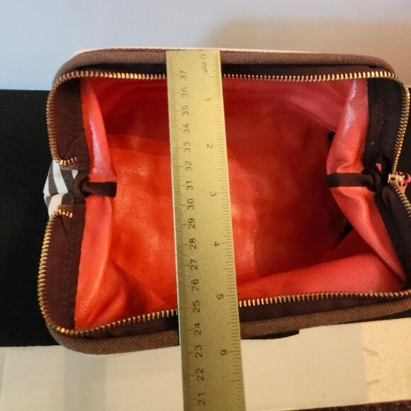Henri Bendel Signature Striped Canvas Cosmetics Zipped Pouch/Case Ret.$175 - Picture 7 of 7